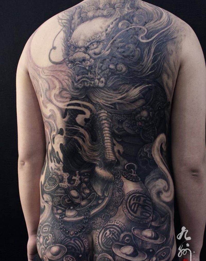 踏宝麒麟纹身图片