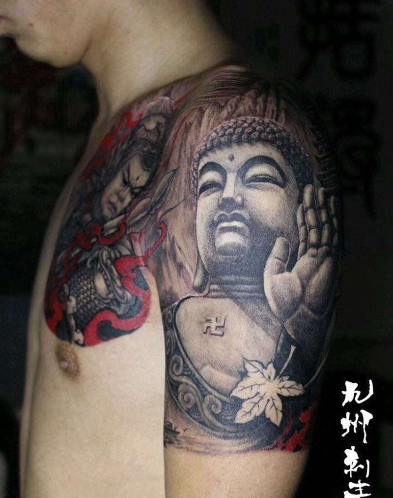 遮盖半胛纹身图片