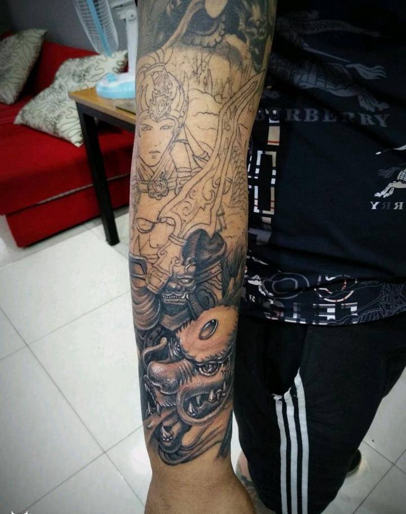 赵云《赵子龙》纹身图片_手臂新传统纹身图案