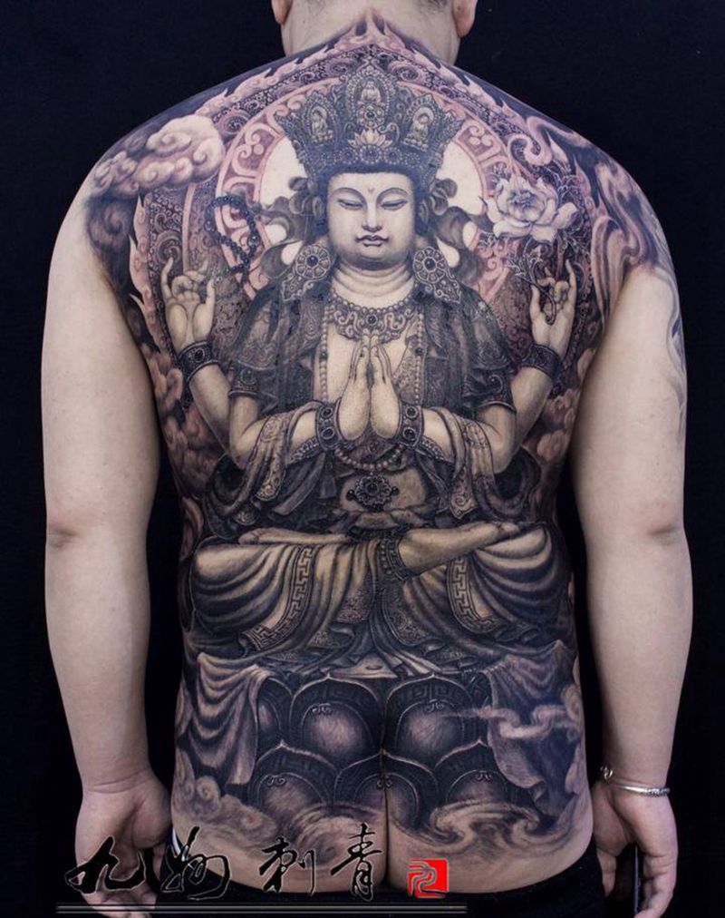 四臂观音纹身图片