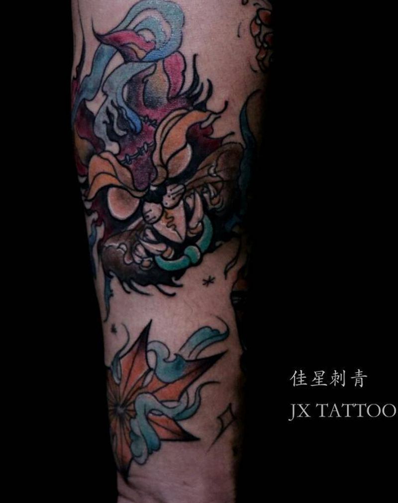 拼花臂纹身图片