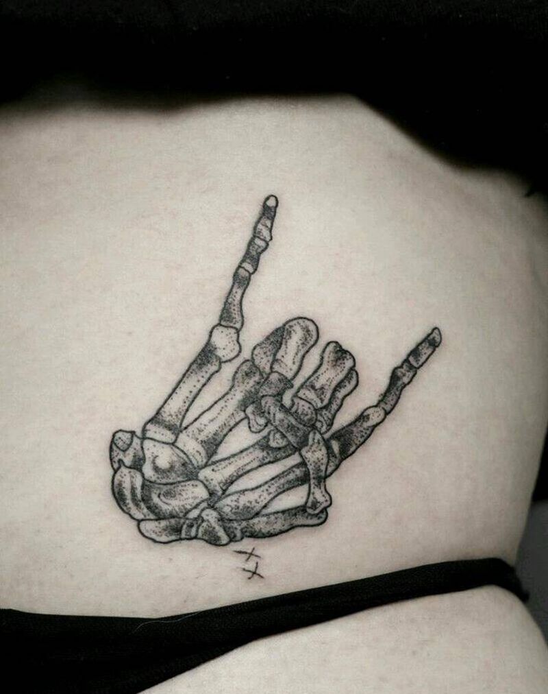 手骨架纹身图片