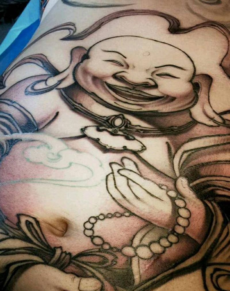 弥勒佛纹身图片