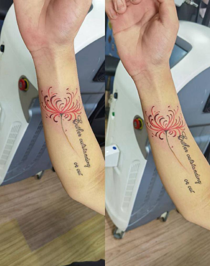 彼岸花纹身图片_手臂手部纹身图案