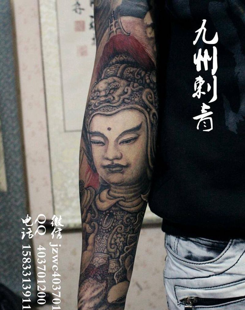 韦陀菩萨纹身图片