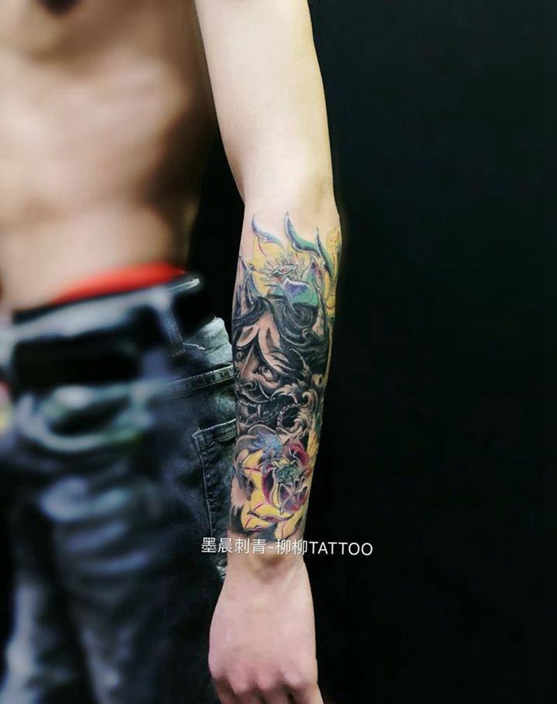 小臂般若纹身图片