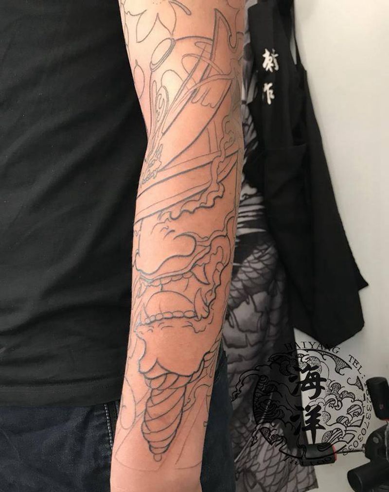 接花臂纹身图片