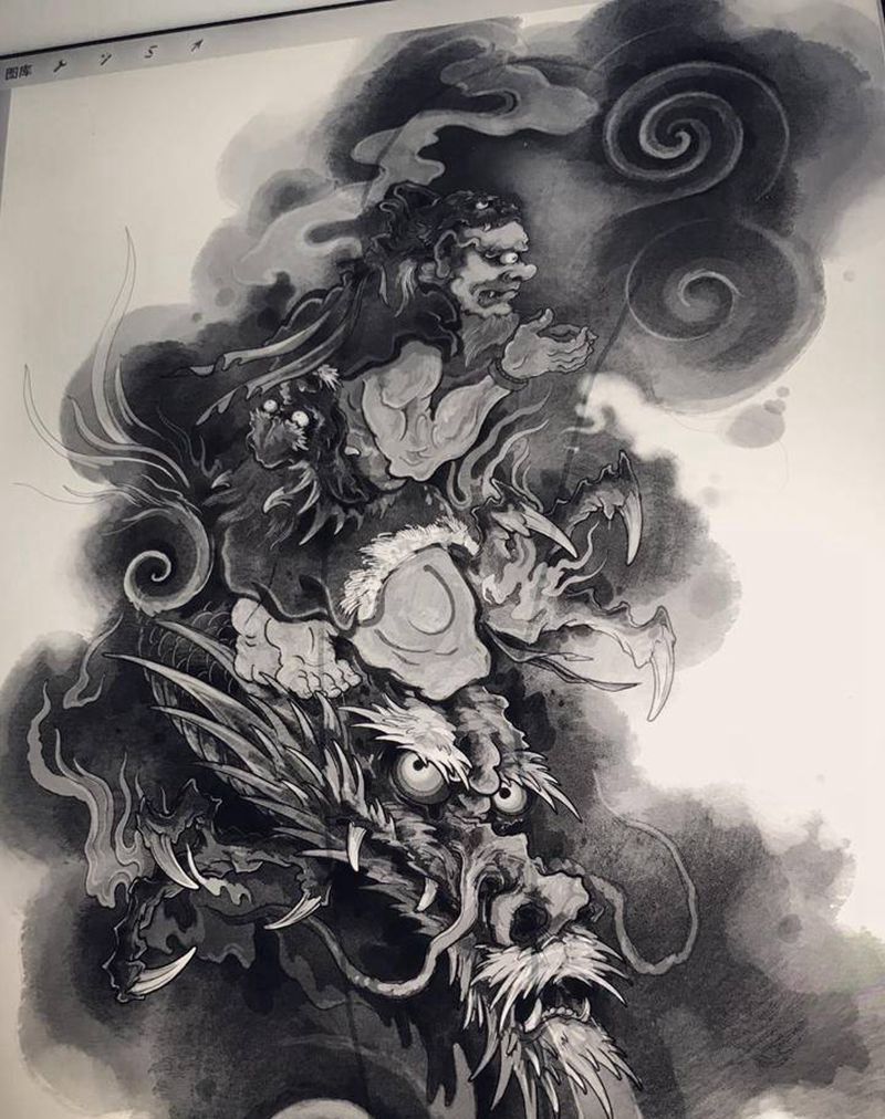 龙神纹身图片_手臂纹身图案
