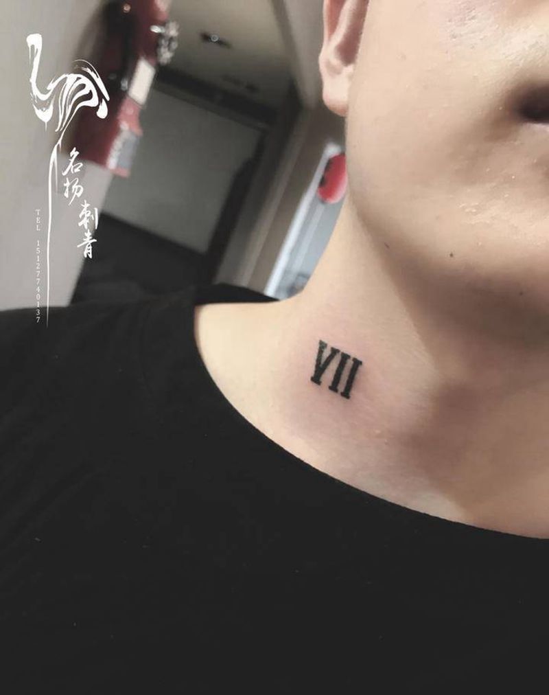 字母纹身图片_颈部花体字纹身图案