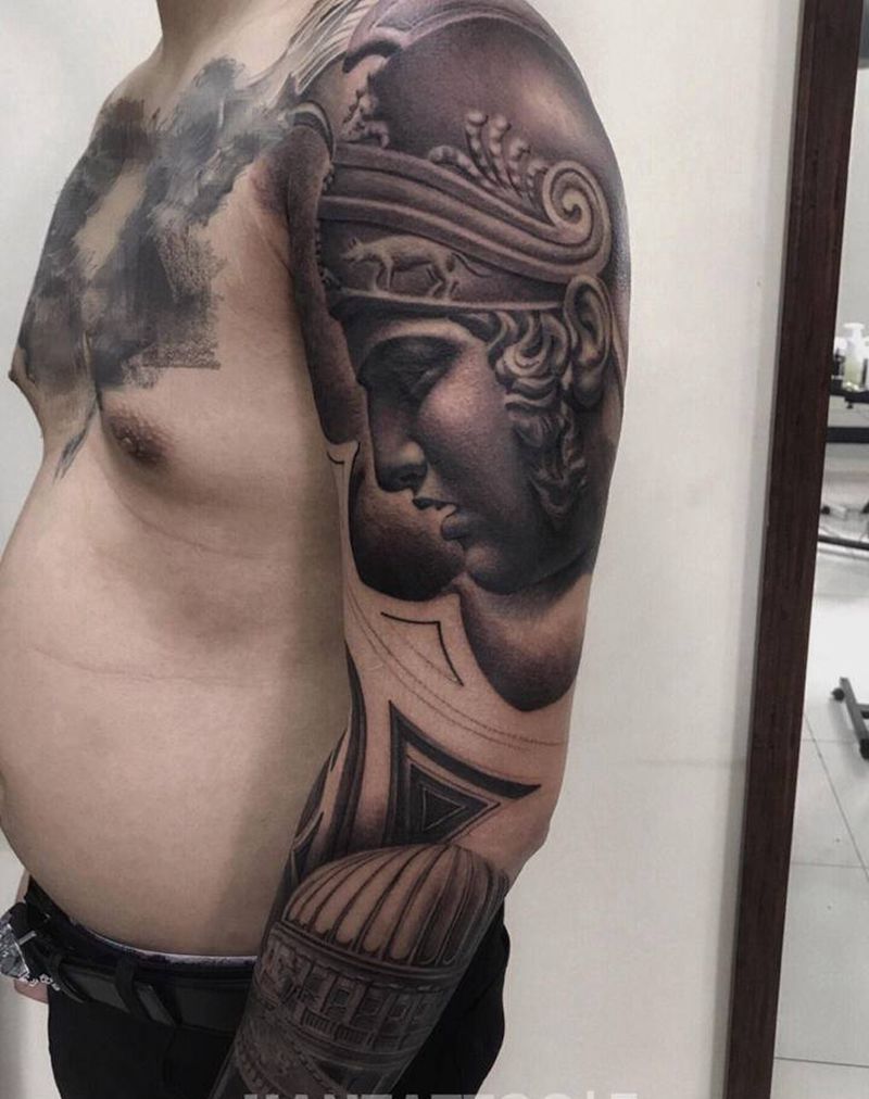 花臂（未完成）纹身图片_手臂欧美写实纹身图案