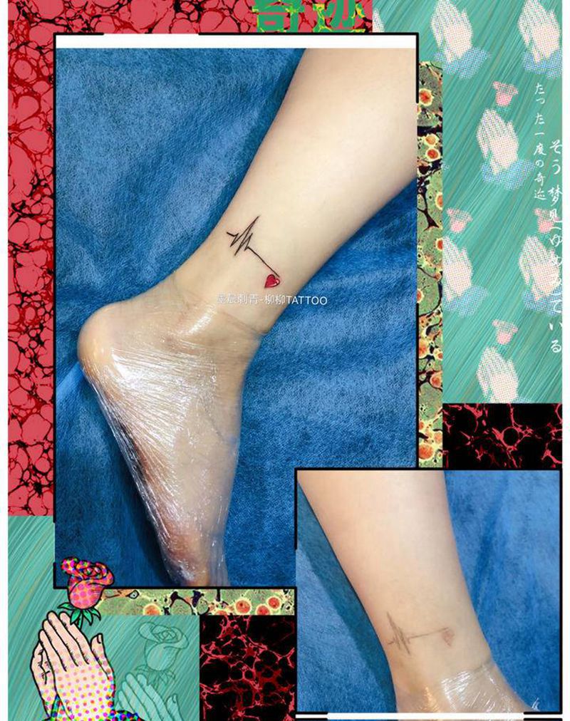 半永久纹身修改纹身图片_脚部纹身图案