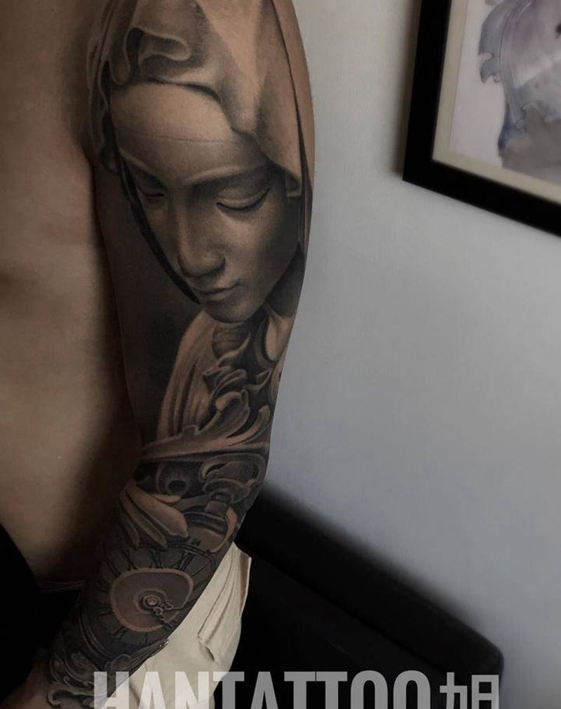 圣母花臂（恢复后）纹身图片_手臂欧美写实纹身图案