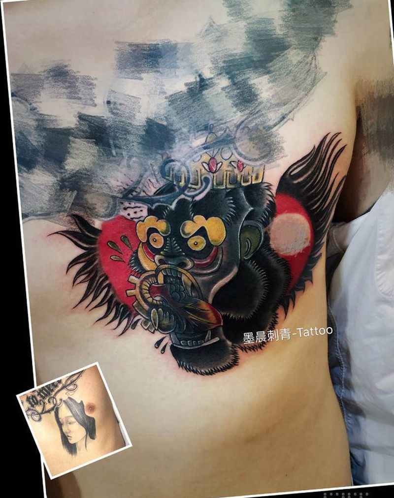 覆盖纹身图片_胸部纹身图案