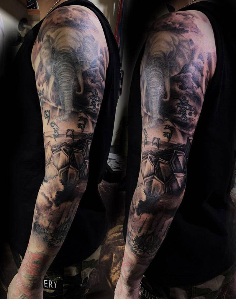 欧美纹身图片_手臂欧美写实纹身图案