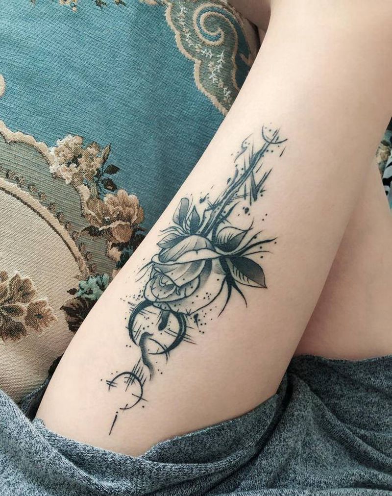 顾客自带图纹身图片_腿部纹身图案