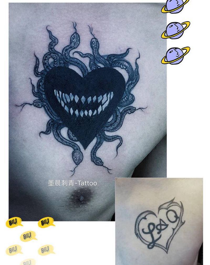 修改纹身图片_胸部纹身图案