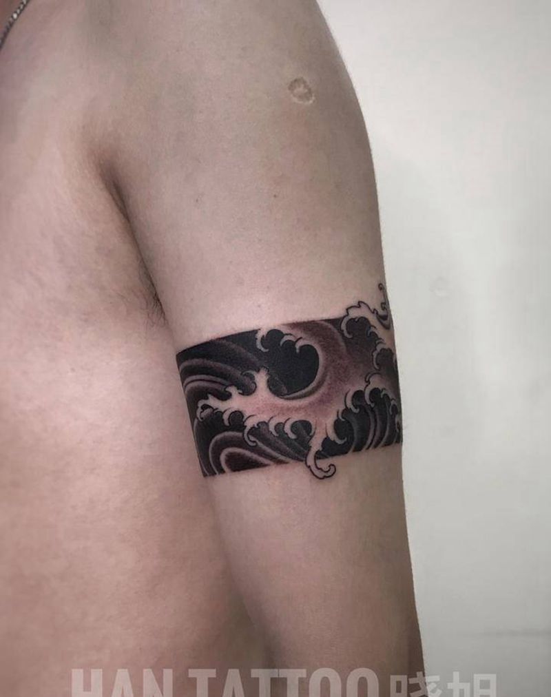 臂环纹身图片_手臂新传统纹身图案