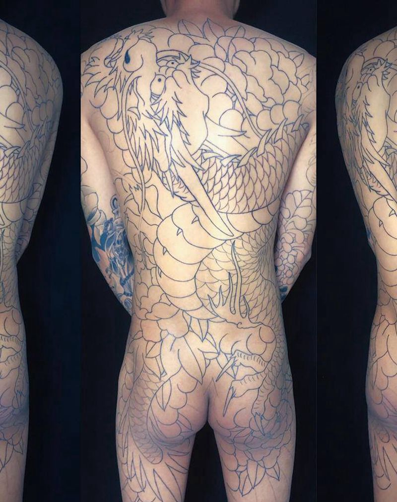 龙纹身图片_背部纹身图案