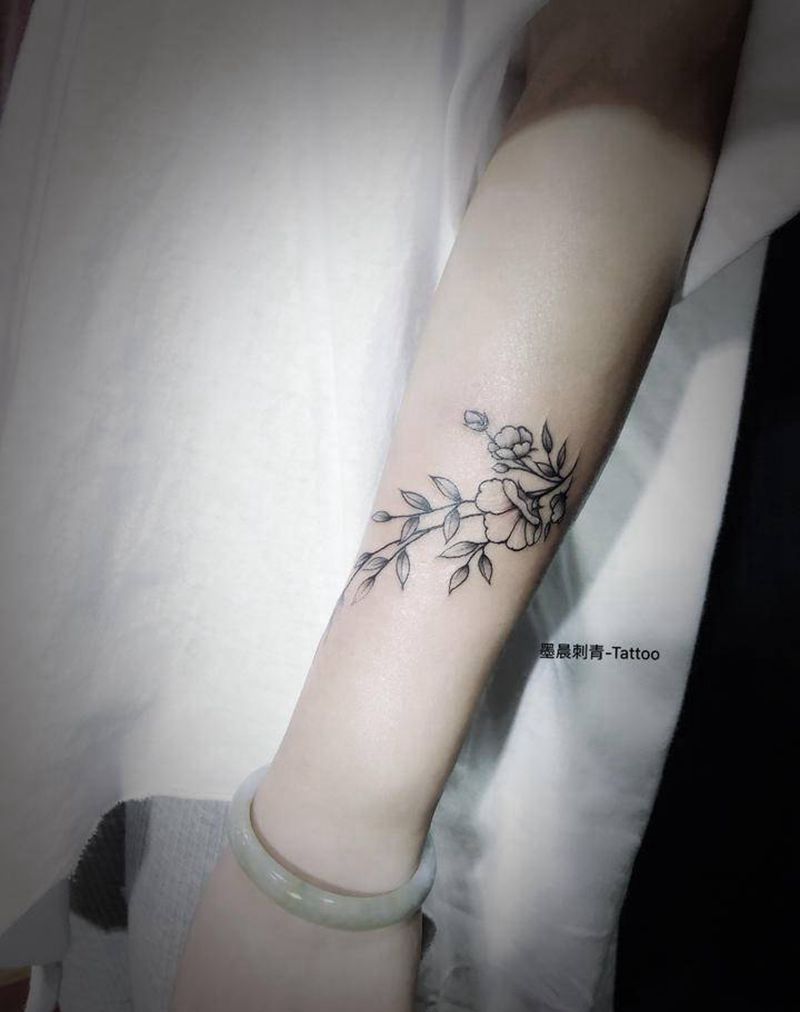 素花纹身图片_手臂纹身图案