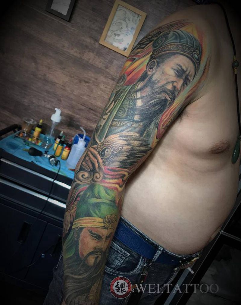 三国纹身图片_手臂纹身图案