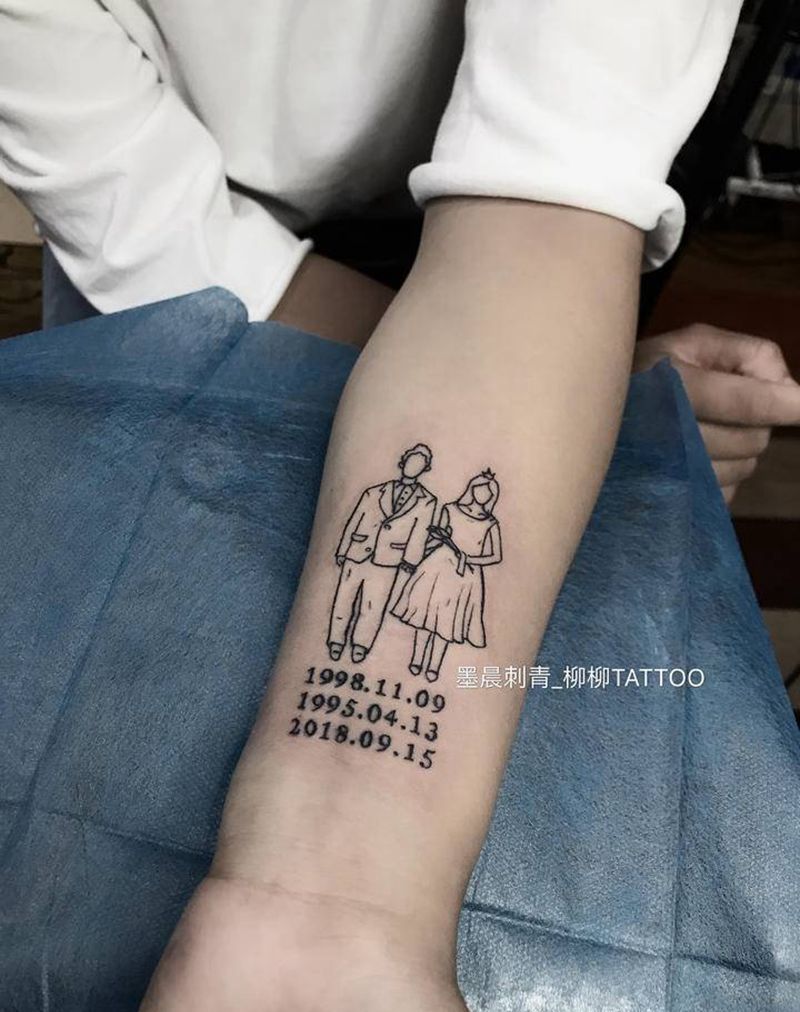 结婚照纹身图片_手臂纹身图案