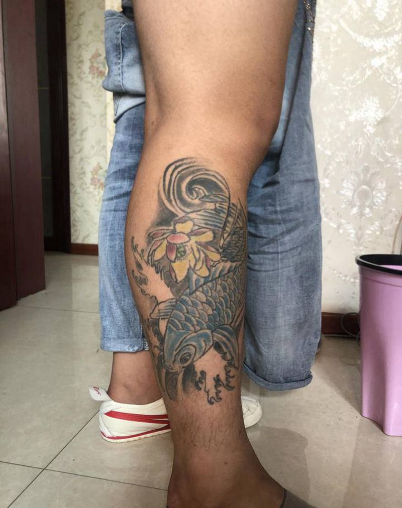 遮盖纹身图片_腿部纹身图案