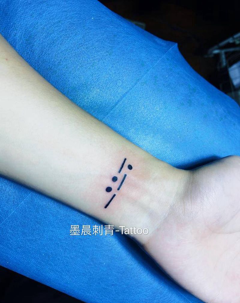 莫斯密码纹身图片_手臂纹身图案