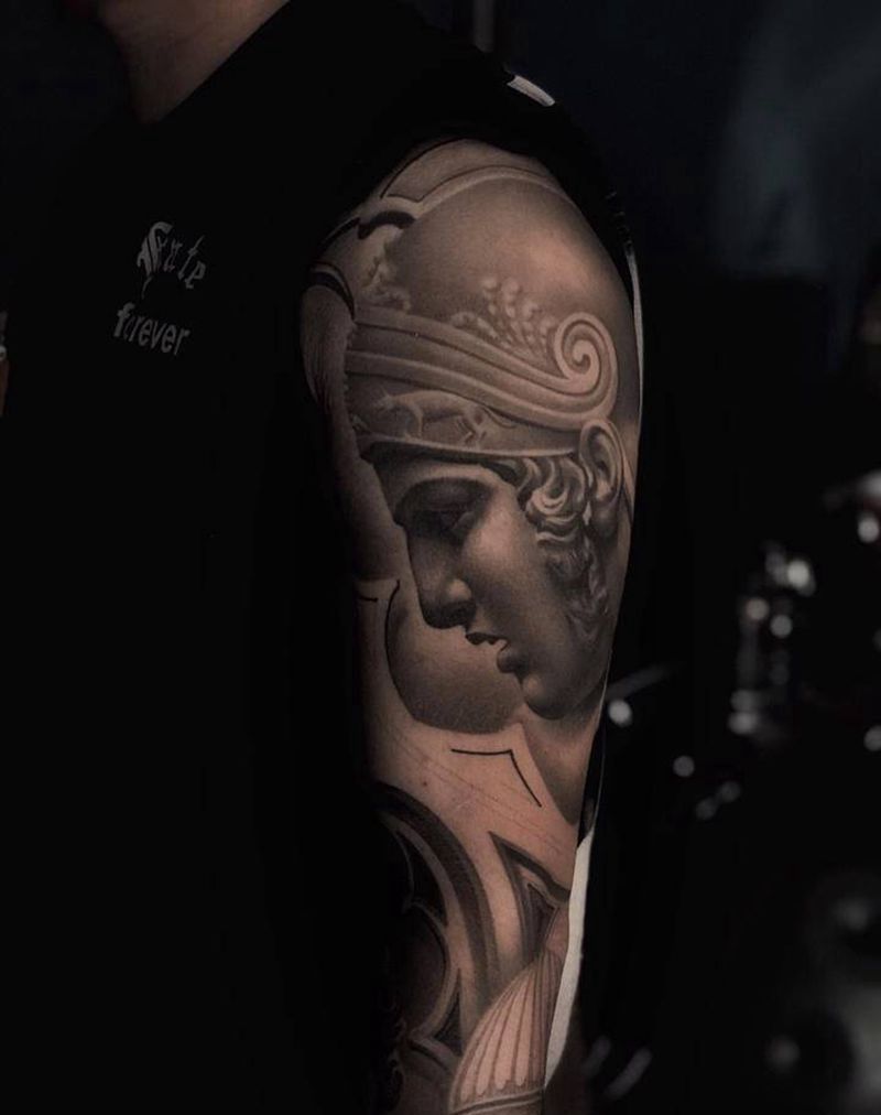 古罗马战士（恢复后）纹身图片_手臂欧美写实纹身图案
