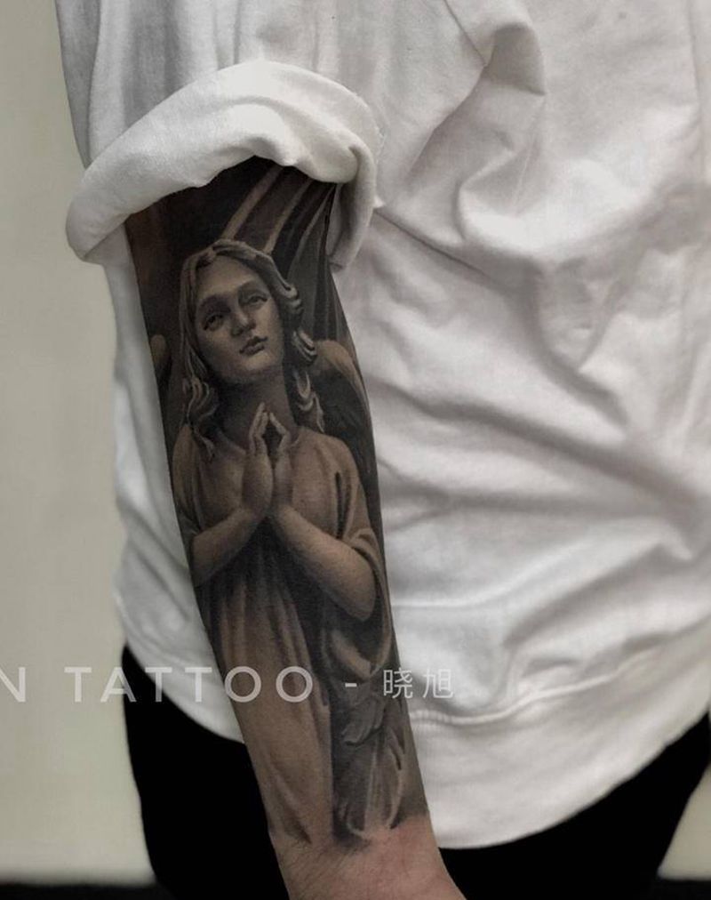 小臂部分恢复后纹身图片_手臂欧美写实纹身图案