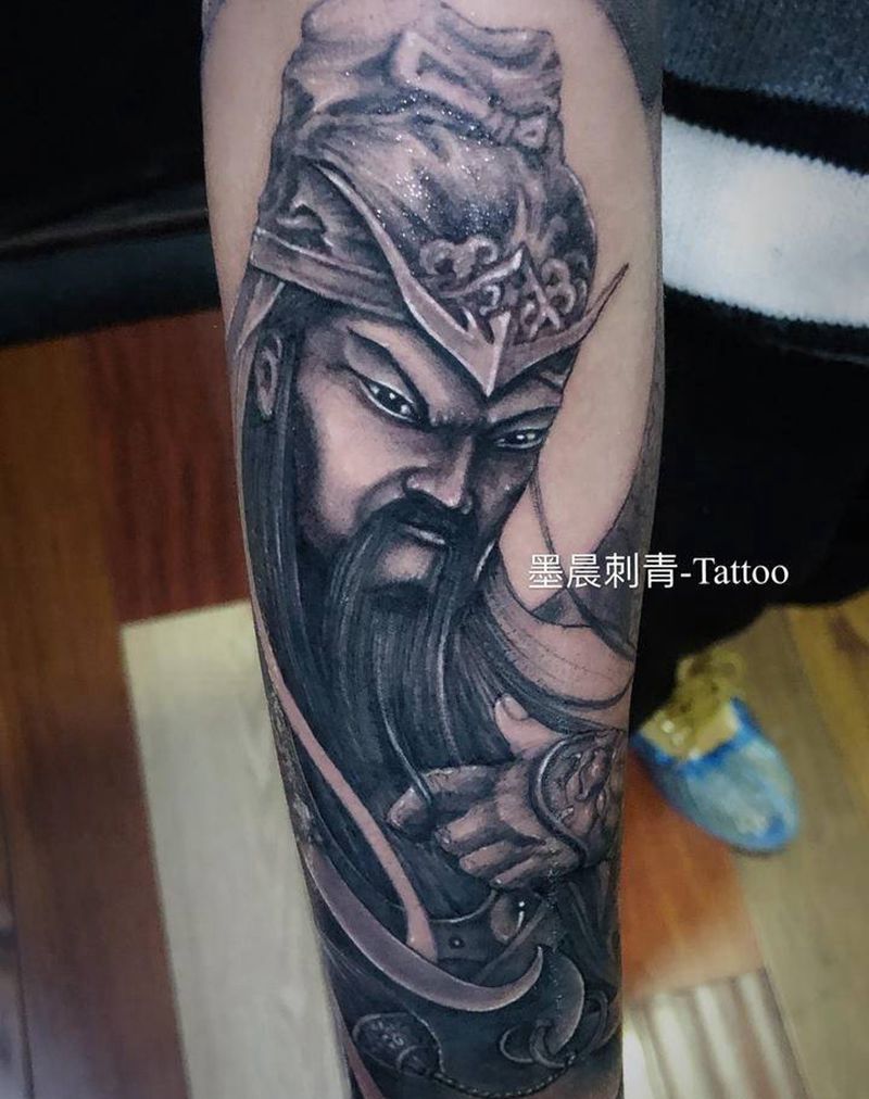 关老爷纹身图片_手臂新传统纹身图案