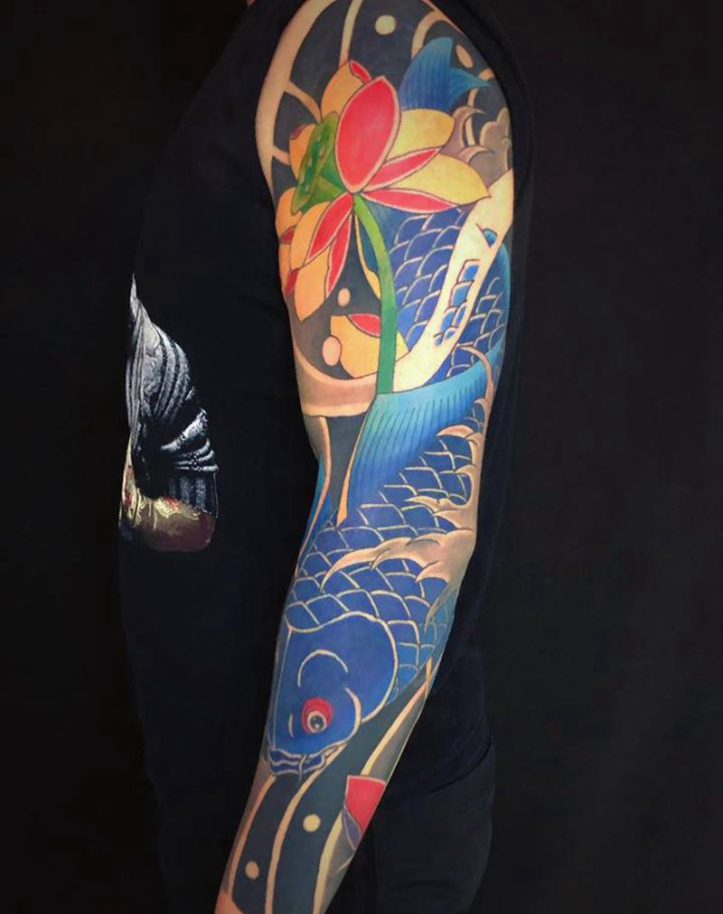 鲤鱼纹身图片_手臂纹身图案