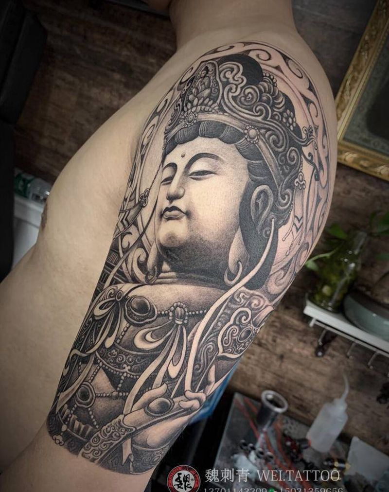 普贤纹身图片_手臂纹身图案