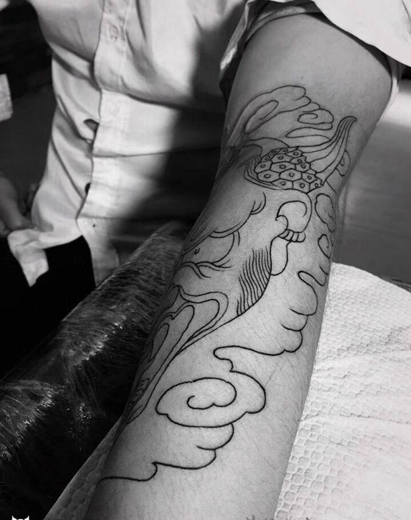 半成品，收工…纹身图片_手臂老传统纹身图案