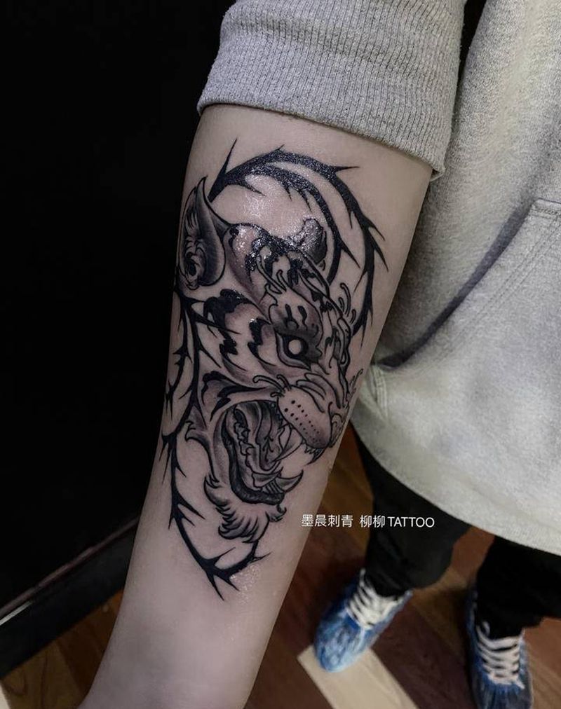 老虎纹身图片_New School纹身图案