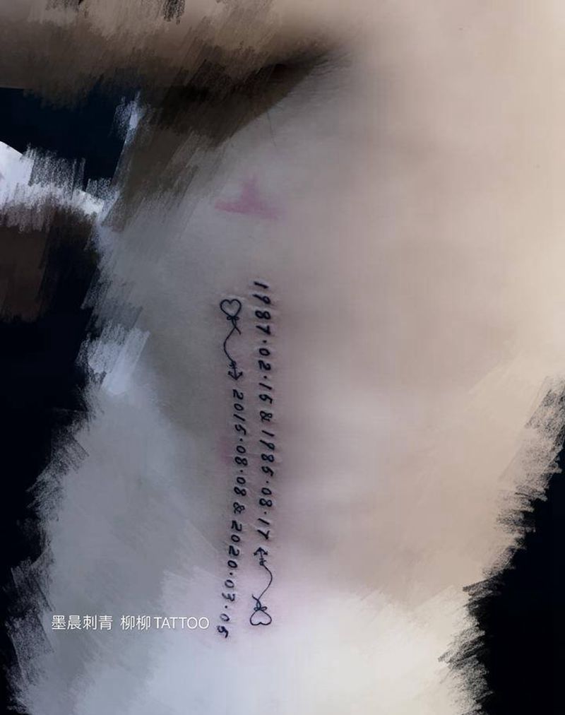 数字纹身图片_腰部纹身图案