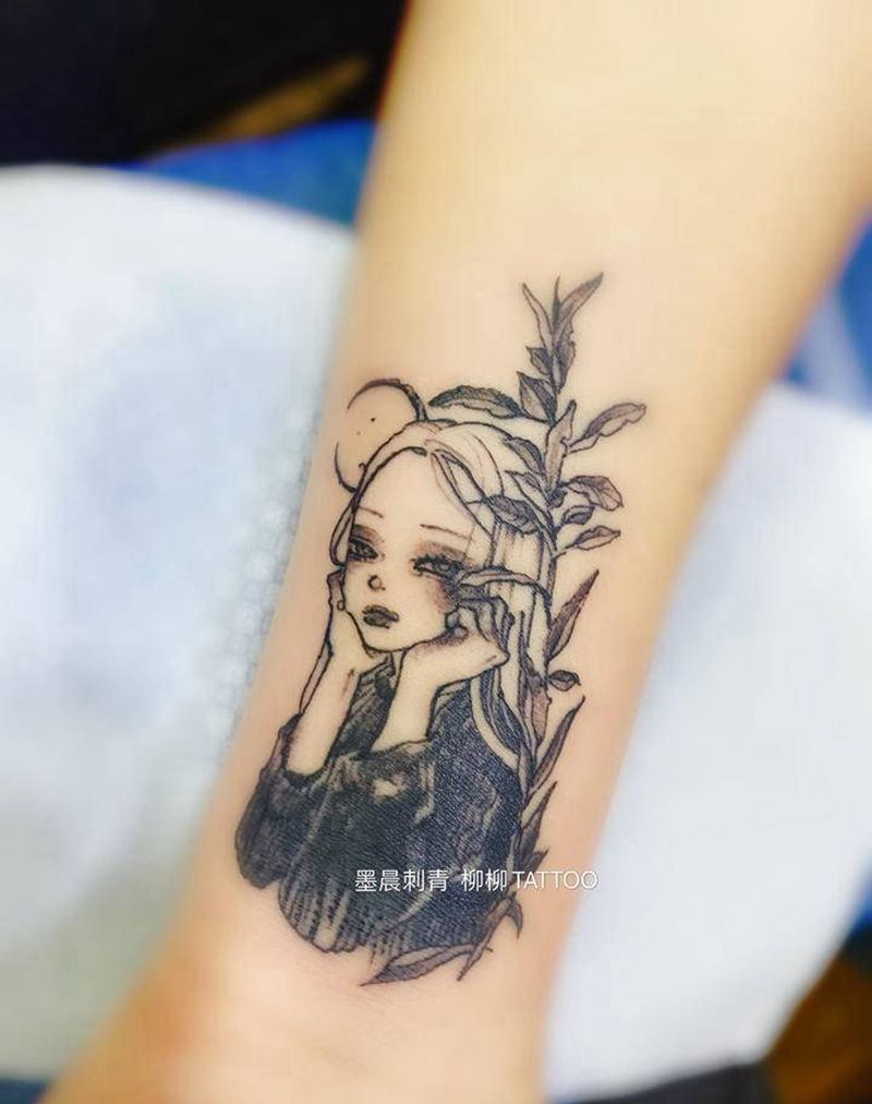 小女孩纹身图片_手臂纹身图案