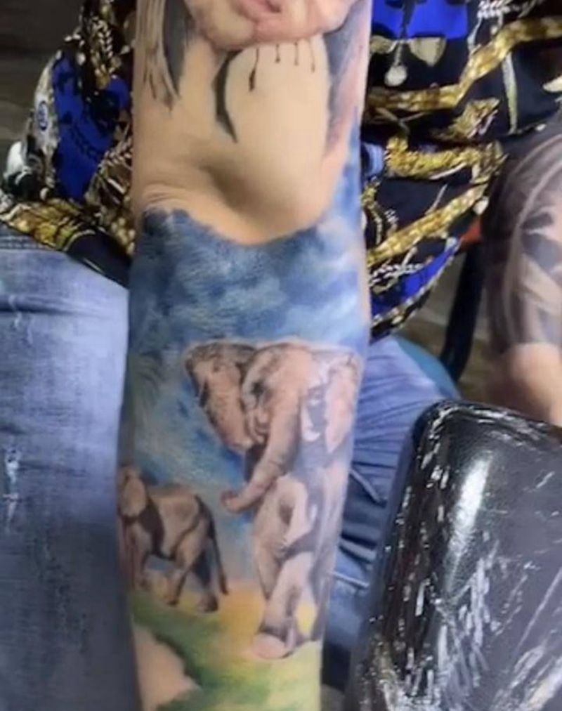 欧美花臂纹身图片_手臂手部欧美写实纹身图案