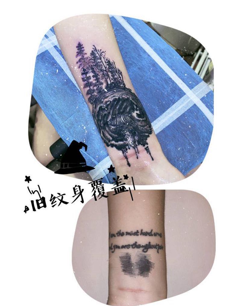 森林纹身图片_手臂纹身图案