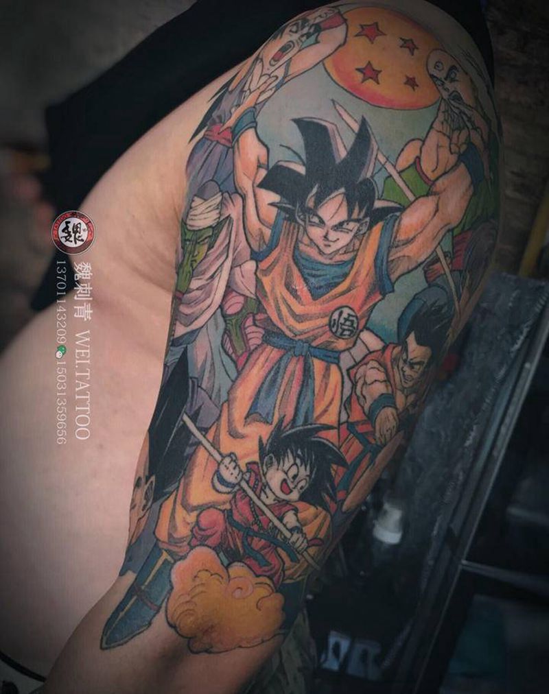 七龙珠纹身图片_手臂纹身图案