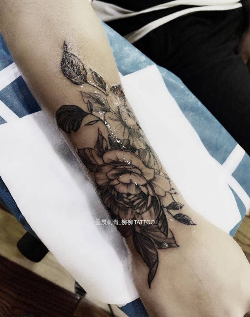 素花纹身图片_手臂纹身图案