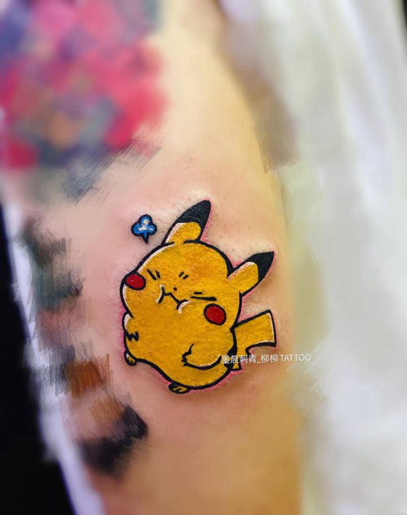皮卡丘纹身图片_手臂纹身图案