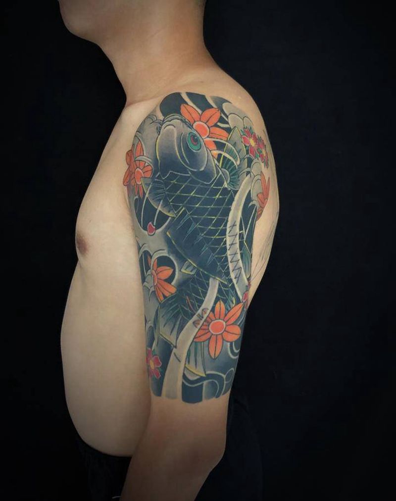 大臂遮盖纹身图片_手臂纹身图案