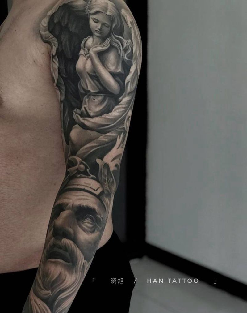 花臂恢复照纹身图片_手臂欧美写实纹身图案