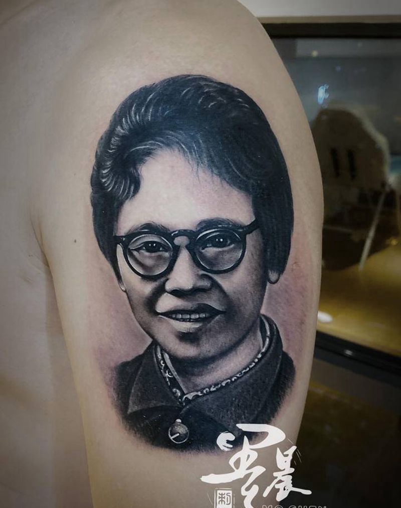 肖像纹身图片_手臂欧美写实纹身图案