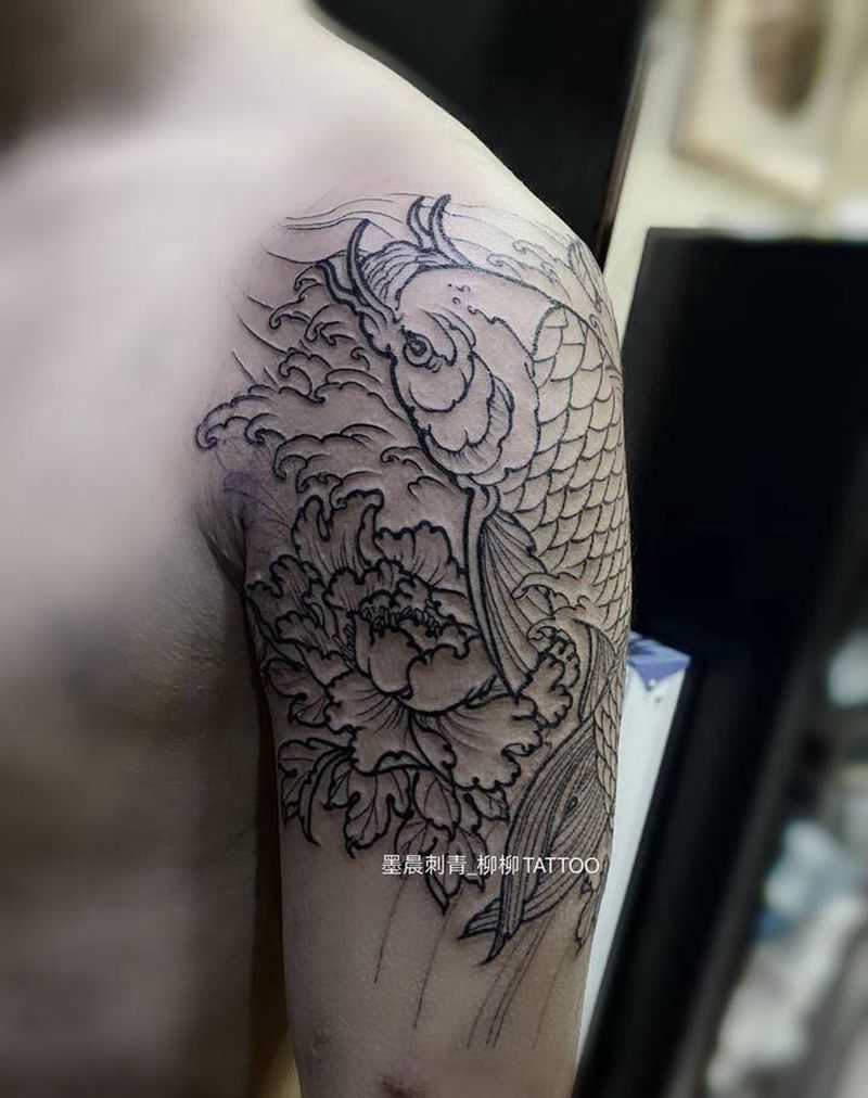 割线纹身图片_手臂纹身图案