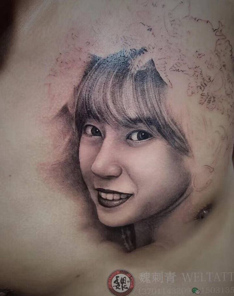 肖像（部分未完成）纹身图片_欧美写实纹身图案