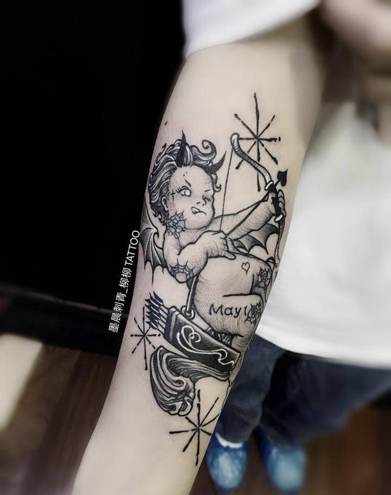 天使纹身图片_手臂纹身图案