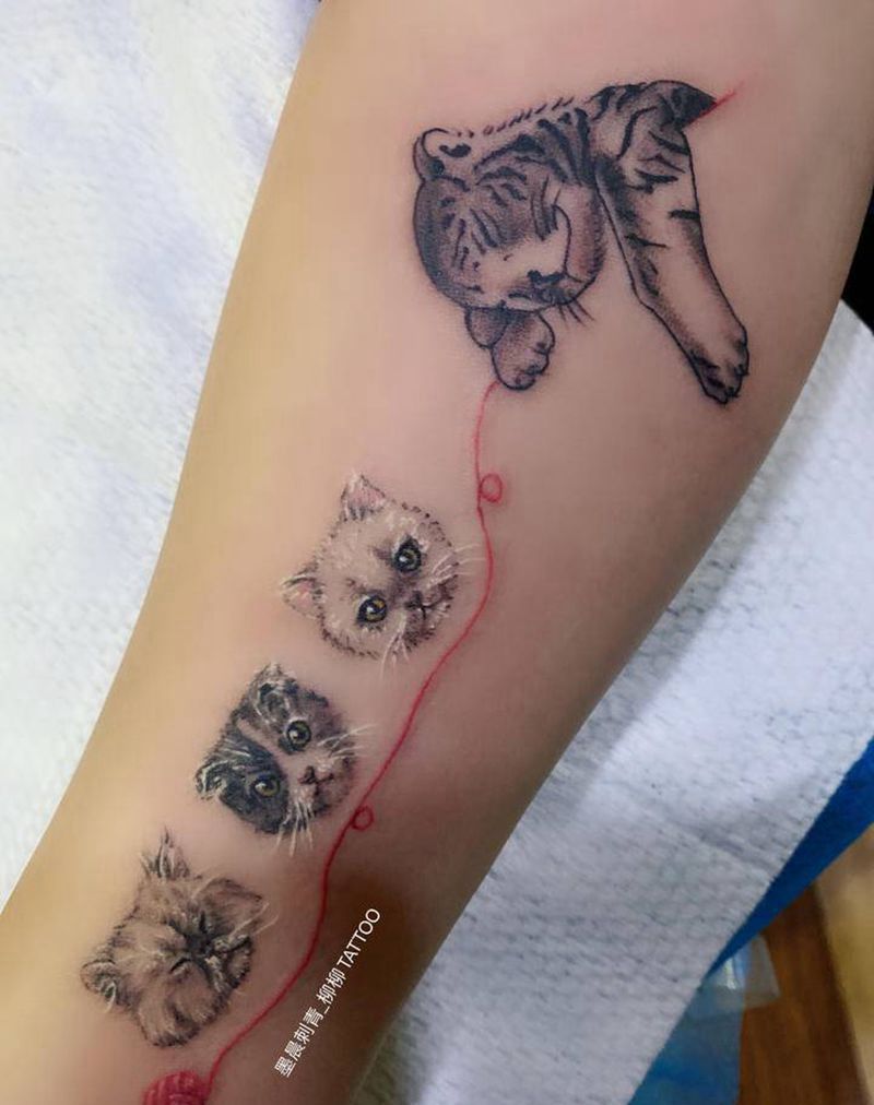 猫咪们纹身图片_手臂纹身图案
