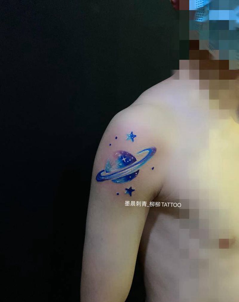 星球纹身图片_手臂纹身图案