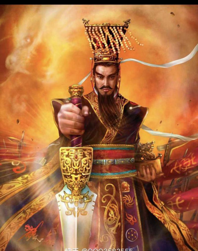 秦始皇纹身图片_背部欧美写实纹身图案